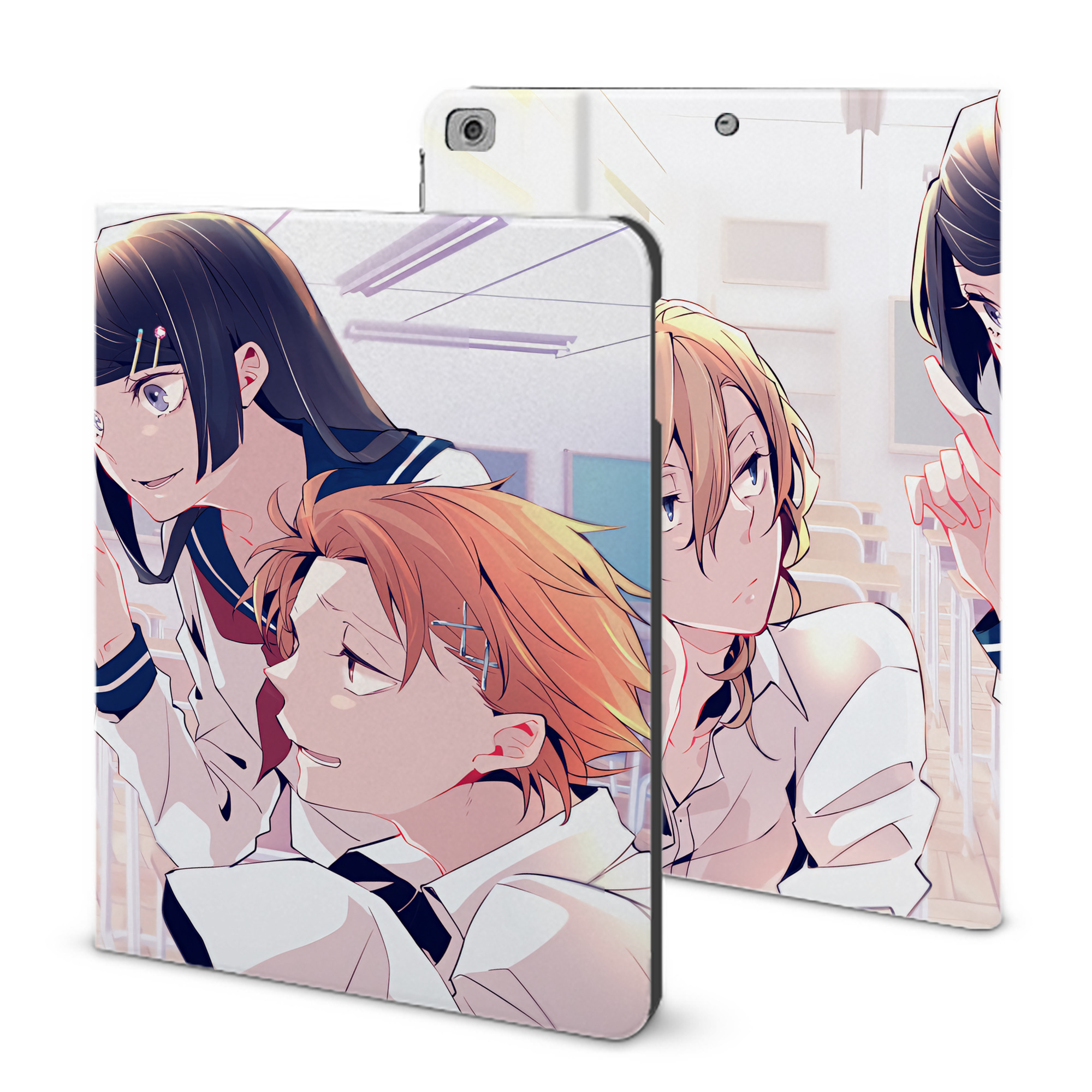 （画像用） 文豪ストレイドッグス Bungo Stray Dogs IPad ケース ブック型 PUレザー TPU 耐衝撃 軽量 薄型 ペン収納なし 全面保護 IPad 各モデル対応